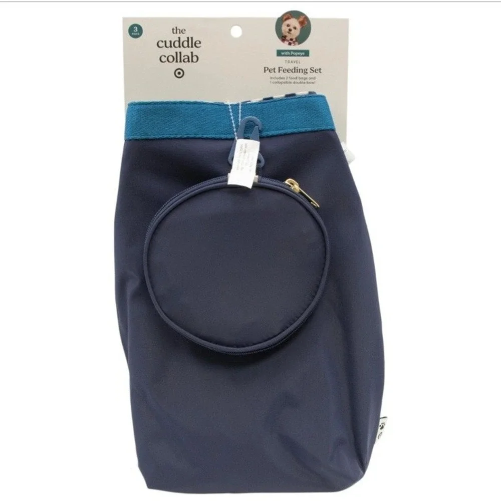 The Cuddle Collab with Popeye Travel Pet‎ Feeding Set 3 Piece, Navy